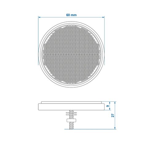 Reflector wit 60mm met bout 5mm x10 stuks