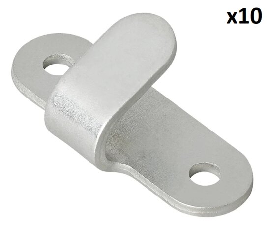 Touwhaak metaal 65x27mm gebogen x10 stuks