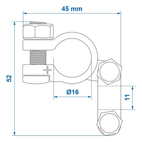 Accupoolklem (+) standaard x5 stuks