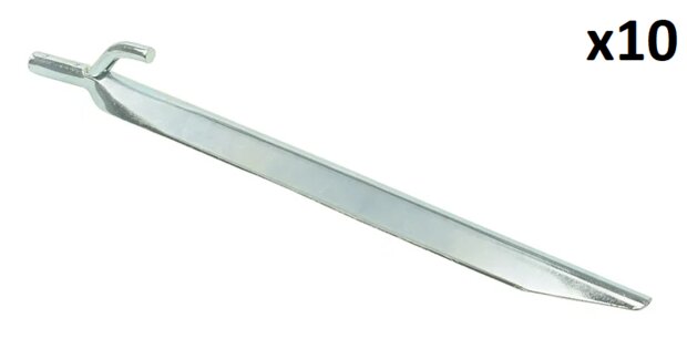 Tentharing 25cm metaal met haak x10 stuks