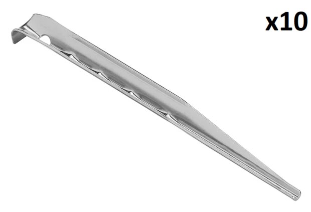 Tentharing 18,5cm aluminium geribbeld x10 stuks