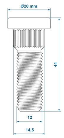 Wielbout M12x1,5 kartel 14,5 mm x10 stuks