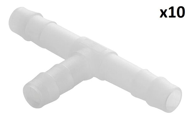 Slangtule T-stuk 8mm x10 stuks