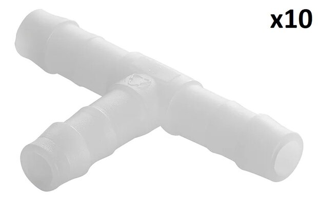 Slangtule T-stuk 10mm x10 stuks