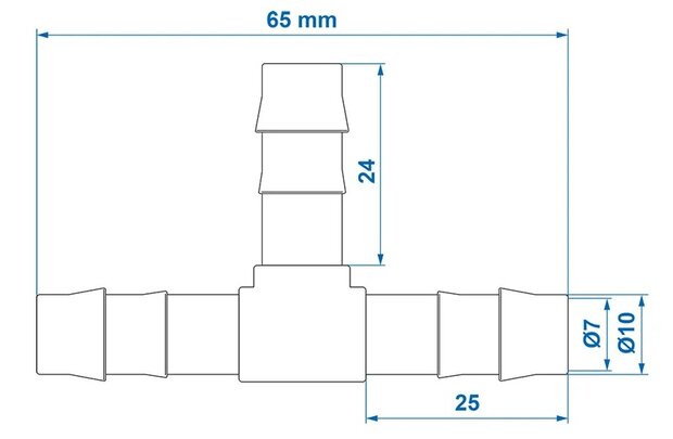 Slangtule T-stuk 10mm x10 stuks