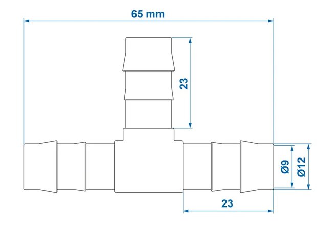 Slangtule T-stuk 12mm x10 stuks