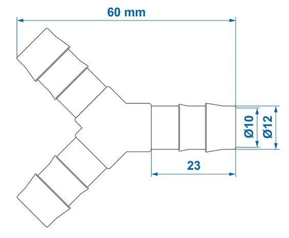 Slangtule Y-stuk 12mm x10 stuks