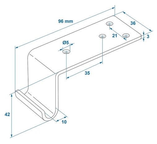 Tegenstuk haaks voor spansluiting x5 stuks
