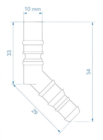 Slangtule met O-ring voor 10/12 mm slangen rood x5 stuks