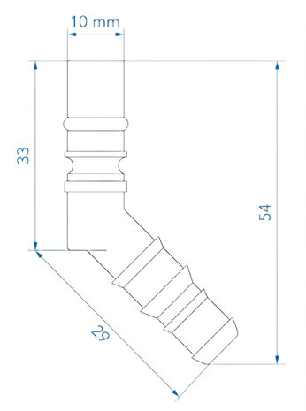 Slangtule met O-ring voor 10/12 mm slangen blauw x5 stuks