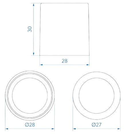 Afvoerbuis reduceerstuk dia 28 mm naar dia 17 mm PE zwart x5 stuks
