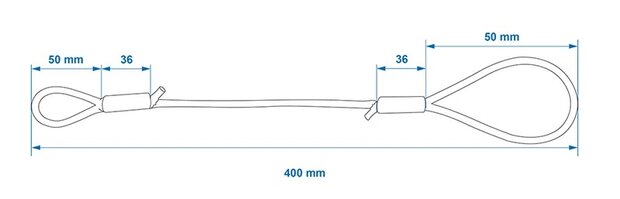Losbreekkabel 40 cm met lussen x5 stuks