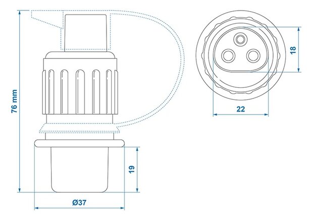 Stekker 3-polig PVC
