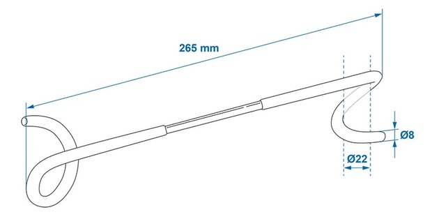 Tentstok ophanghaak dubbelzijdig 26,5 cm
