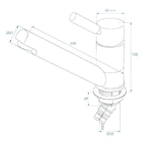 Mengkraan Keramik Trend E diameter 33 mm chroom x5 stuks