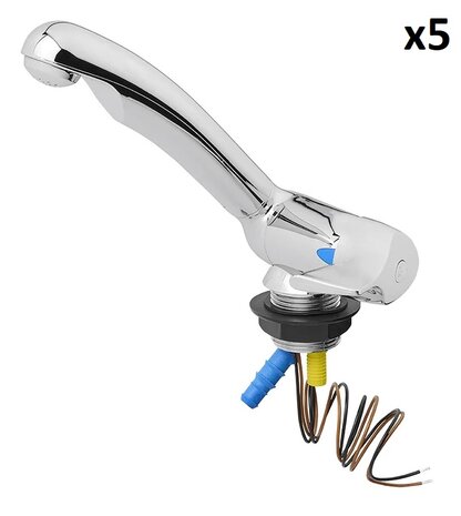 Koudwaterkraan Keramik Style 12V diameter 33 mm chroom x5 stuks