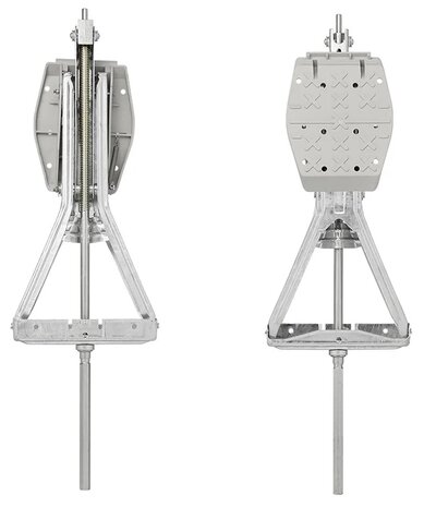 Caravanhoeksteun 1000kg 605x280mm H:470mm incl. stabilisatievoet en verlengd uitdraaimechanisme