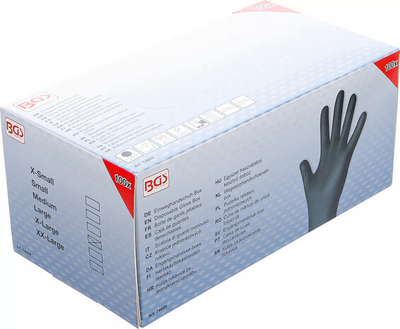 Wegwerphandschoenen-box nitril met extra grip maat L 100 stuks