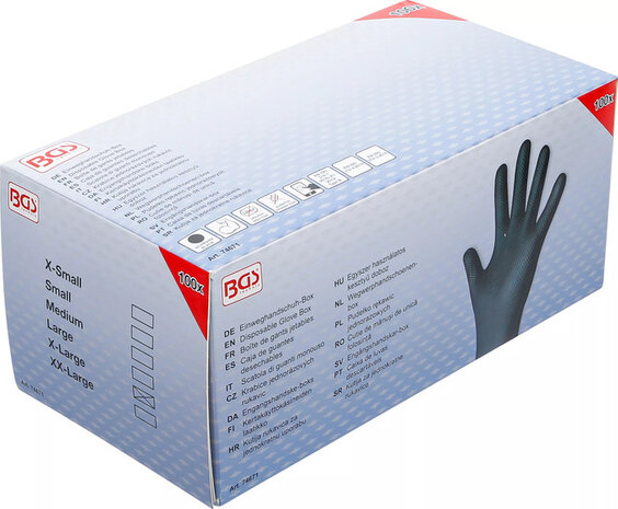 Wegwerphandschoenen-box nitril met extra grip maat XL 100 stuks