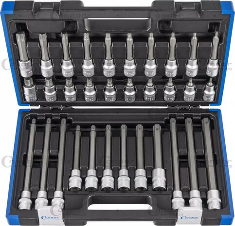 Dopsleutelbitset 1/2" TP-profiel (voor Torx Plus) T20 - T70, 32-delig