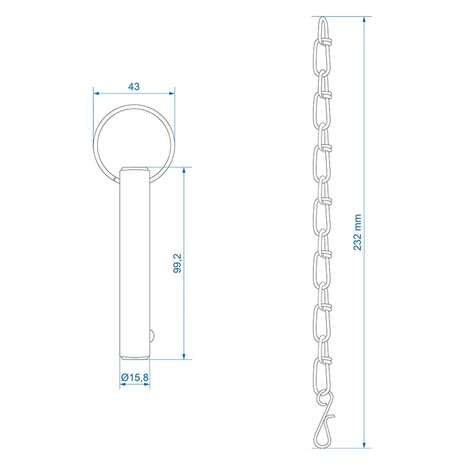 Grendelpen met ketting
