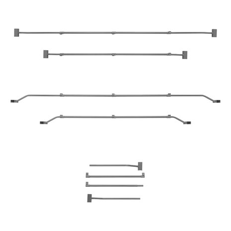 Afdekzeilbeugel metaal uitschuifbaar 152-220 cm voor aanhangerzeil