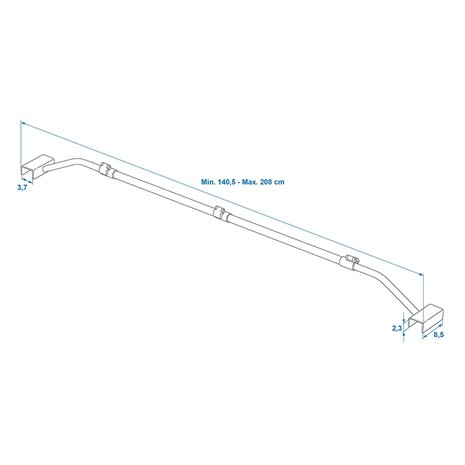 Afdekzeilbeugel metaal uitschuifbaar 152-220 cm voor aanhangerzeil
