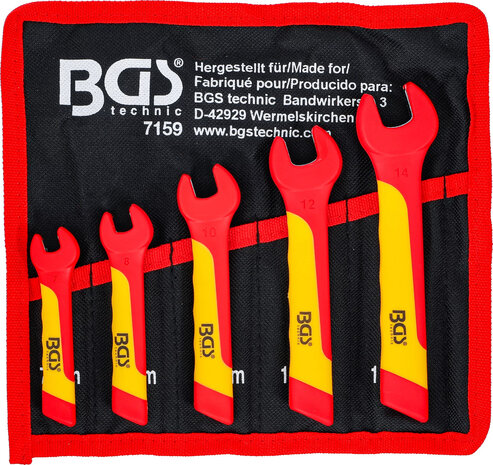 Bgs Technic VDE ringsleutelset, 7-14 mm, 5 delig