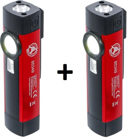 Aluminium COB-LED / UV-handlamp 1 W x2 stuks