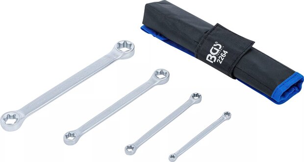 Bgs Technic Ringsleutelset met E-profiel koppen vlak E6xE8 - E20xE24 4-delig