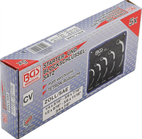 Bgs Technic Startmotor sleutelset, INCH 5 delig U vormig