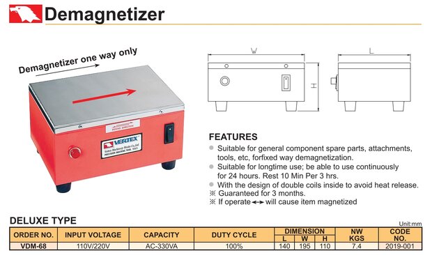 Demagnetiseerapparaat 1,5A