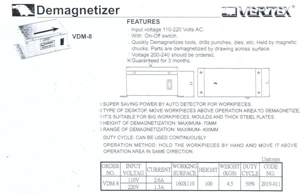 Demagnetiseerapparaat 1,3A