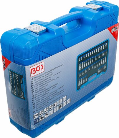 Bit- en dopsleutelset E-profiel / T-profiel (voor Torx) / T-profiel (voor Torx) mt boring / TP-profiel (voor Torx Plus) 60-dlg