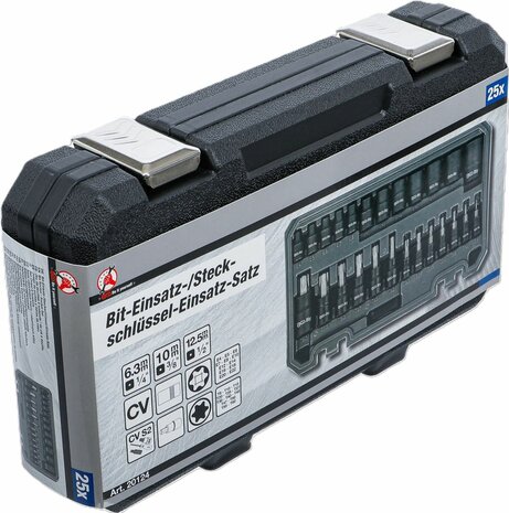Dopsleutelbit-/dopsleutelset (1/4), (3/8), (1/2) E-profiel / T-profiel (voor Torx) 25-dlg