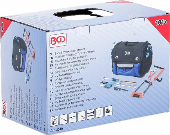 Sanitair-gereedschapssortiment 101-dlg