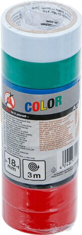 Kleuren Tape Rollenset 18 mm x 3 m 8-delig