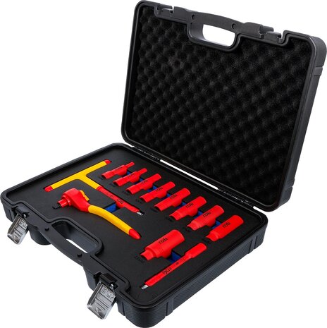 VDE-dopsleutelset aandrijving 10 mm (3/8) SW 7 - 22 mm 12-dlg