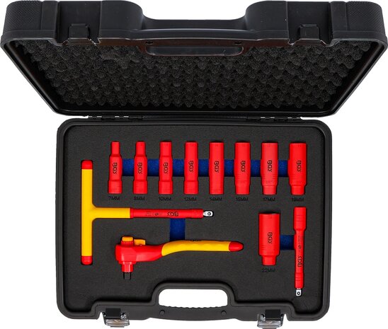 VDE-dopsleutelset aandrijving 10 mm (3/8) SW 7 - 22 mm 12-dlg
