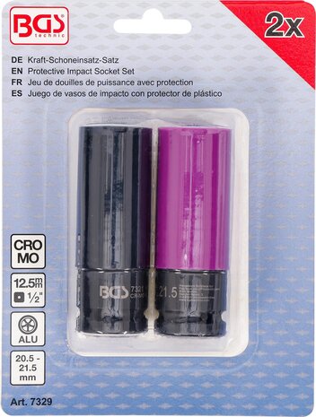 Kracht wielmoer dopsleutelset 12,5 mm (1/2) 20,5 / 21,5 mm 2-dlg