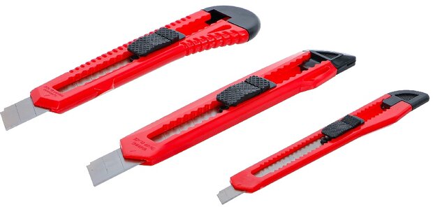 Afbreekmessen-set mesbreedte 9/18 mm 3-dlg