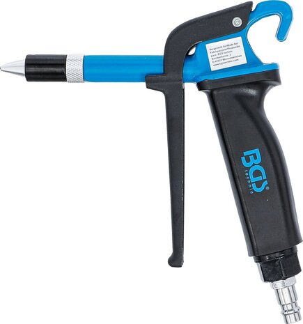 Perslucht blaaspistool met geluiddempend mondstuk