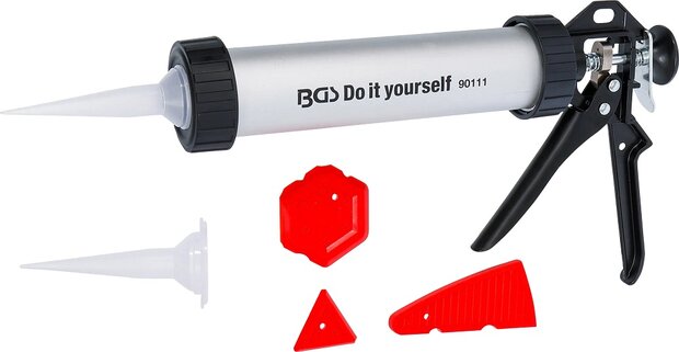 Kitspuit aluminium met voegstrijker set 5-dlg