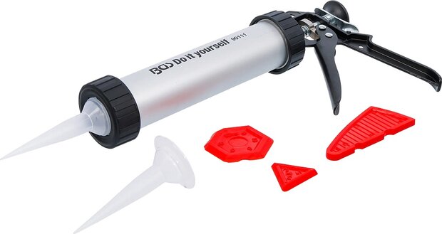 Kitspuit aluminium met voegstrijker set 5-dlg