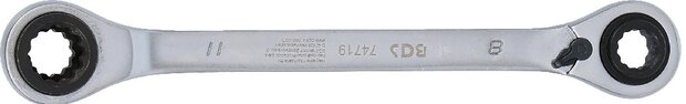 Llave combinada doble con carraca reversible 4 en 1 