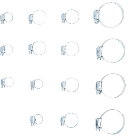 Slangklem assortiment diameter 10 - 45 mm 15-dlg