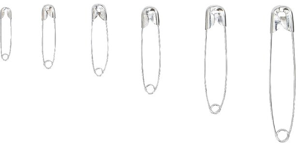 Assortiment veiligheidsspelden 22 - 55 mm 6 maten 250-dlg