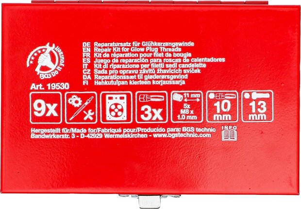 Reparatieset voor gloeibougie schroefdraad M8 x 1,0