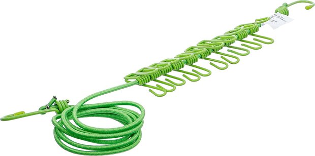 Wasklijn flexibel 1,9 - 2,4 m met 10 clips