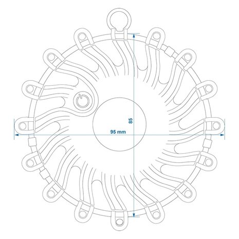 Waarschuwings-disk 16LED oranje